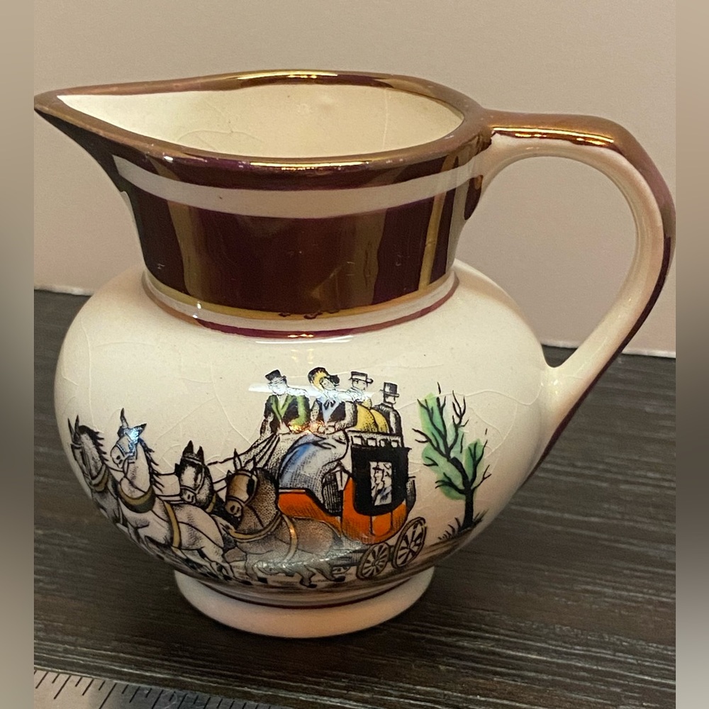 Gray’s Creamer Stoke-on-Trent Stage Coach Carriage Bronze Color Trim Accents